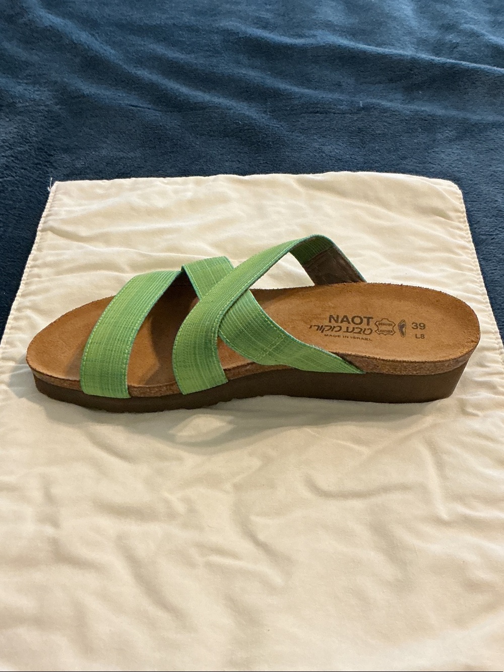 Naot Lime Green Crisscross Slide Sandal